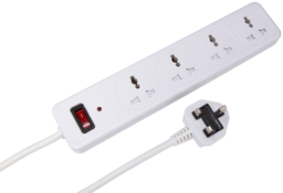 MultiGuard MGX-W4U – Surge Protector , 3m extension lead, 4 World Sockets